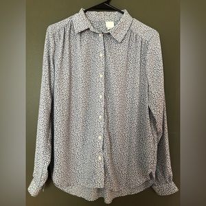 H&M blue and white floral top